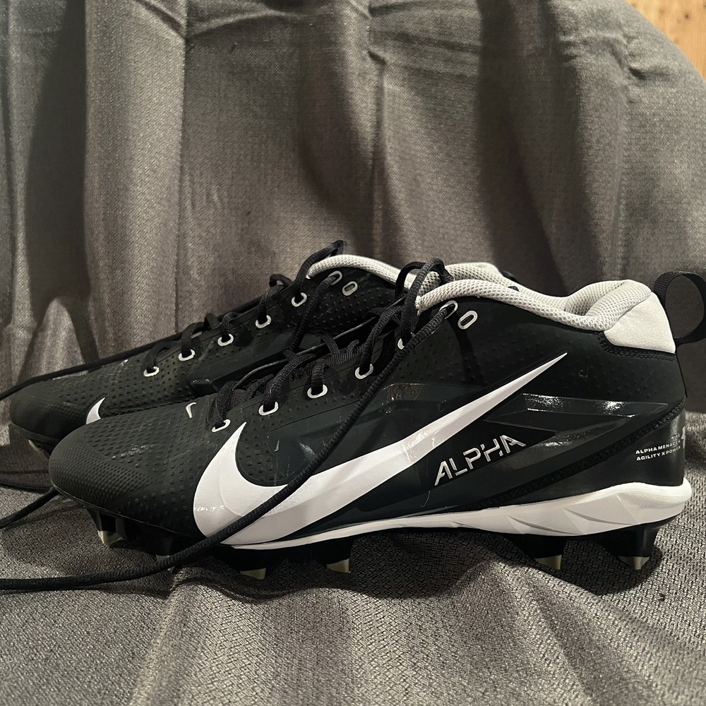Nike Alpha Menace 4 Varsity Black Football Cleats FN0027-001 Men's Size 14